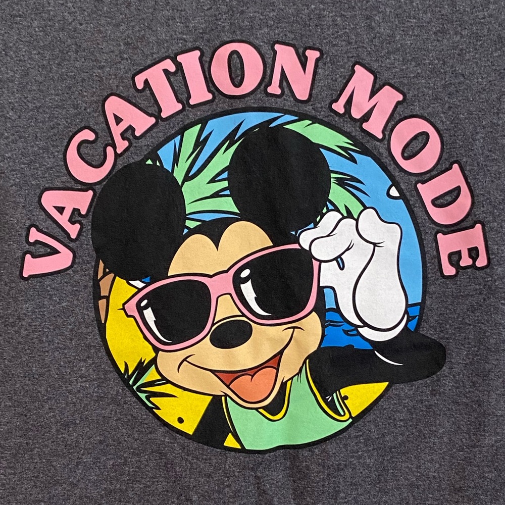 Mickey Mouse Vacation Mode T-Shirt Tank Top Size Small Grey - Picture 2 of 4